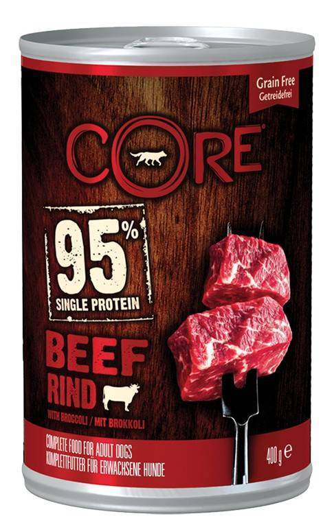 CORE ΚΟΝΣΕΡΒΑ ΣΚΥΛΟΥ WELLNESS CORE SINGLE PROTEIN ΒΟΔΙΝΟ - ΜΠΡΟΚΟΛΟ 400GR