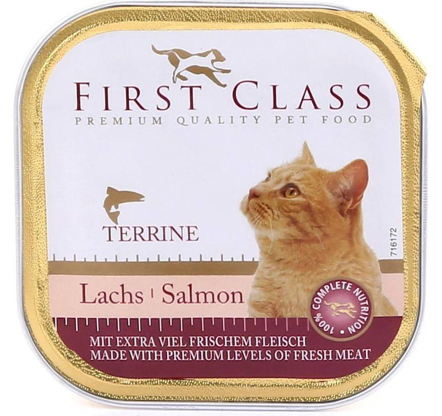 FIRST CLASS ΚΟΝΣΕΡΒΑ ΓΑΤΑΣ FIRST CLASS ΣΟΛΟΜΟΣ 100GR