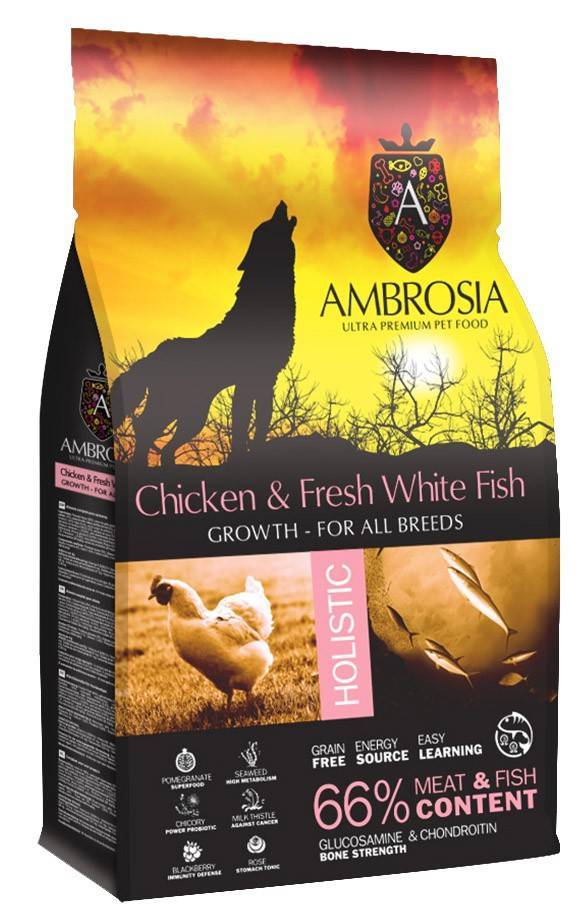 ΤΡΟΦΗ ΣΚΥΛΟΥ AMBROSIA GRAIN FREE PUPPY ΚΟΤΟΠΟΥΛΟ - ΦΡΕΣΚΟ ΛΕΥΚΟ ΨΑΡΙ 2KG