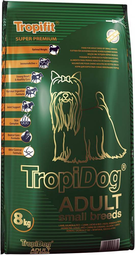 TROPIDOG ΤΡΟΦΗ ΣΚΥΛΟΥ TROPIDOG SUPER PREMIUM ADULT SMALL BREEDS ΑΡΝΙ,ΣΟΛΩΜΟΣ - ΡΥΖΙ 8KG