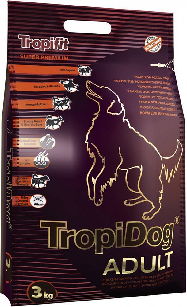 ΤΡΟΦΗ ΣΚΥΛΟΥ TROPIDOG SUPER PREMIUM ADULT MEDIUM - LARGE BREEDS ΚΟΤΟΠΟΥΛΟ - ΣΟΛΩΜΟΣ 3KG