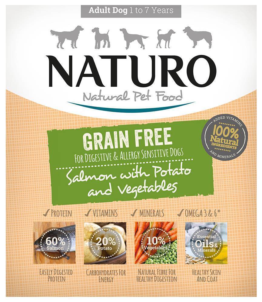 ΓΕΥΜΑ ΣΚΥΛΟΥ NATURO GRAIN FREE ΣΟΛΟΜΟΣ-ΠΑΤΑΤΑ - ΛΑΧΑΝΙΚΑ 400GR