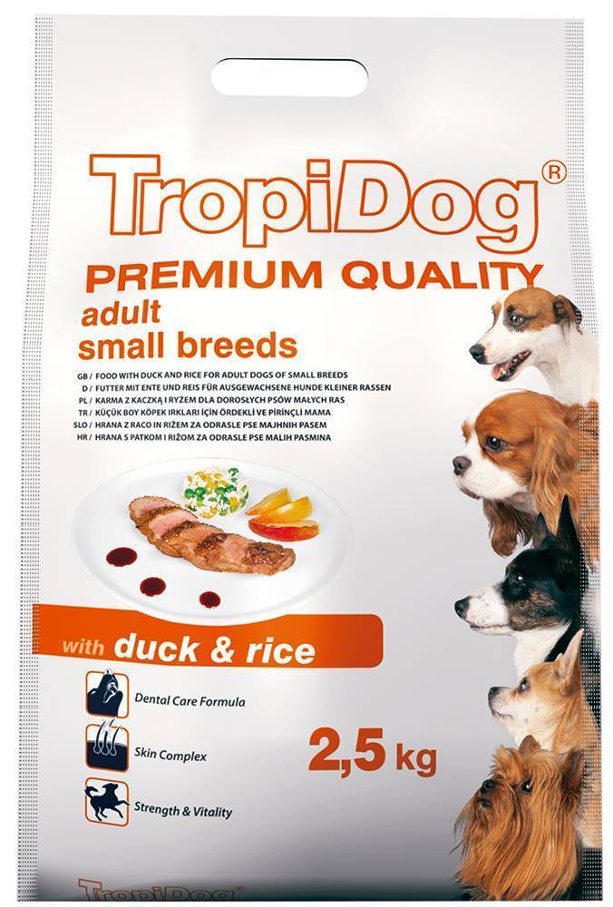 ΤΡΟΦΗ ΣΚΥΛΟΥ TROPIDOG PREMIUM ADULT SMALL BREEDS ΠΑΠΙΑ - ΡΥΖΙ 2.5KG