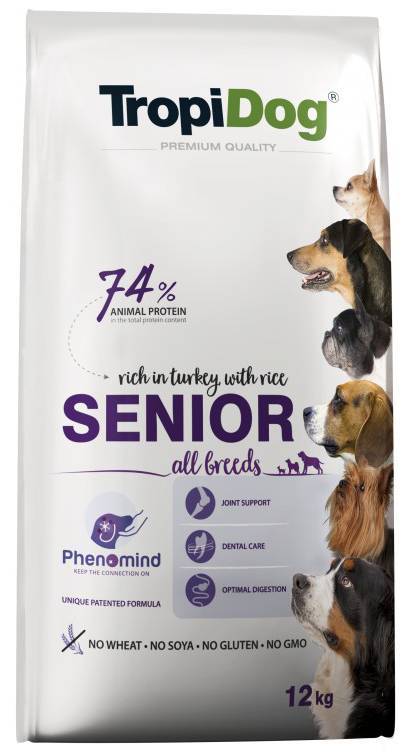 ΤΡΟΦΗ ΣΚΥΛΟΥ TROPIDOG PREMIUM SENIOR ALL BREEDS ΓΑΛΟΠΟΥΛΑ - ΡΥΖΙ 12KG TROPIDOG
