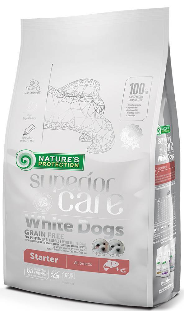 ΤΡΟΦΗ ΣΚΥΛΟΥ NATURE'S PROTECTION GRAIN FREE STARTER ALL BREEDS ΣΟΛΟΜΟΣ ΓΙΑ ΛΕΥΚΟ ΤΡΙΧΩΜΑ 10KG NATURES PROTECTION