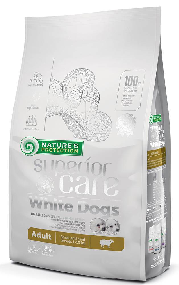 ΤΡΟΦΗ ΣΚΥΛΟΥ NATURE'S PROTECTION GRAIN FREE ΑDULT SMALL BREED ΑΡΝΙ ΓΙΑ ΛΕΥΚΟ ΤΡΙΧΩΜΑ 10KG