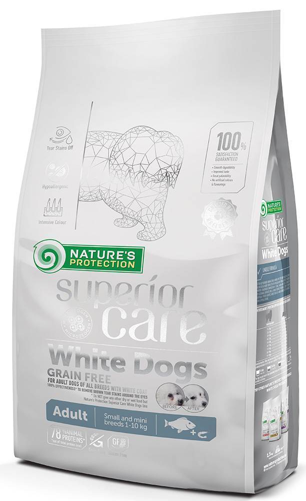NATURES PROTECTION ΤΡΟΦΗ ΣΚΥΛΟΥ NATURE&#039;S PROTECTION GRAIN FREE ΑDULT SMALL BREED ΛΕΥΚΟ ΨΑΡΙ ΓΙΑ ΛΕΥΚΟ ΤΡΙΧΩΜΑ 10KG