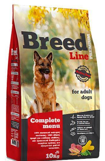 ΤΡΟΦΗ ΣΚΥΛΟΥ BREED LINE ADULT ΜΟΣΧΑΡΙ-ΛΑΧΑΝΙΚΑ 10KG