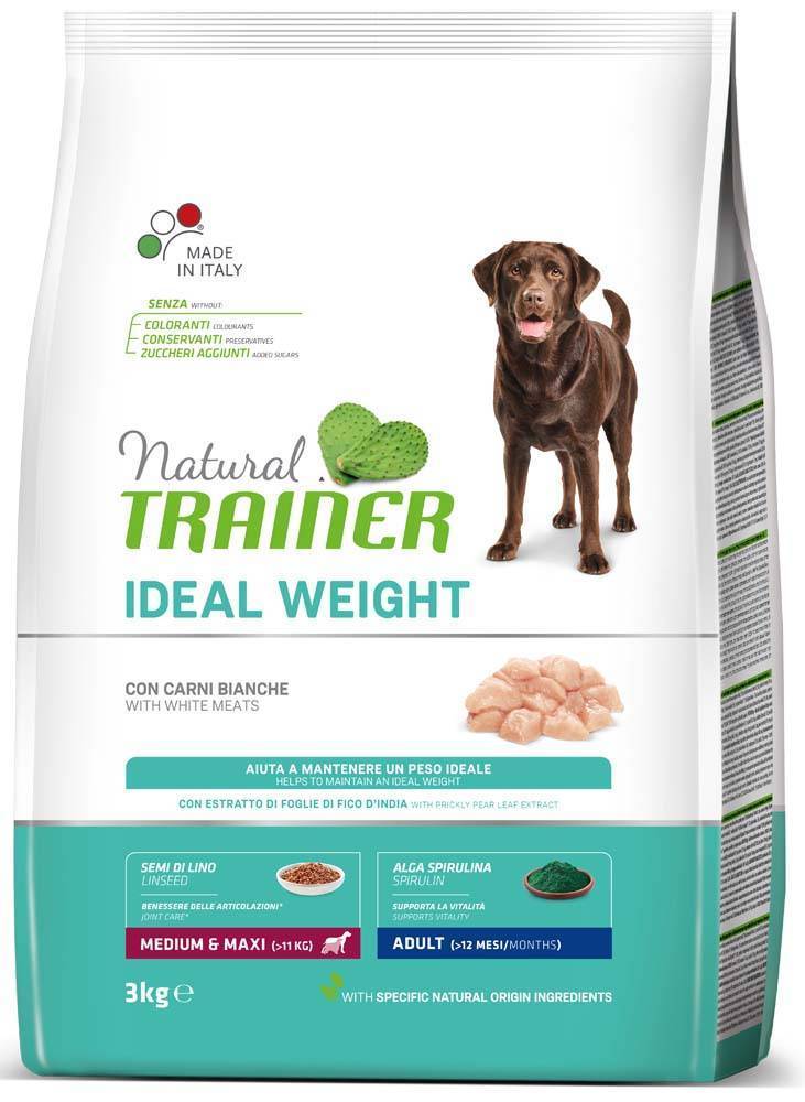 ΤΡΟΦΗ ΣΚΥΛΟΥ TRAINER WEIGHT CARE MEDIUM ΛΕΥΚΑ ΚΡΕΑΤΑ 12KG TRAINER