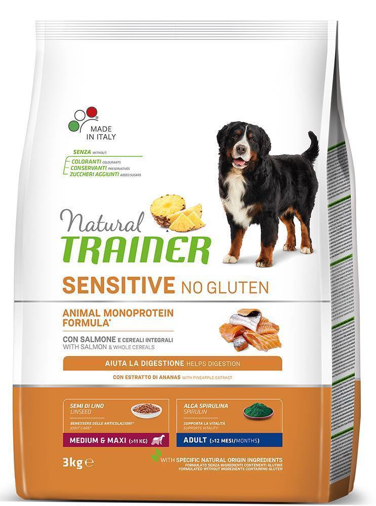 ΤΡΟΦΗ ΣΚΥΛΟΥ TRAINER SENSITIVE ADULT MEDIUM - MAXI ΣΟΛΩΜΟΣ 3KG