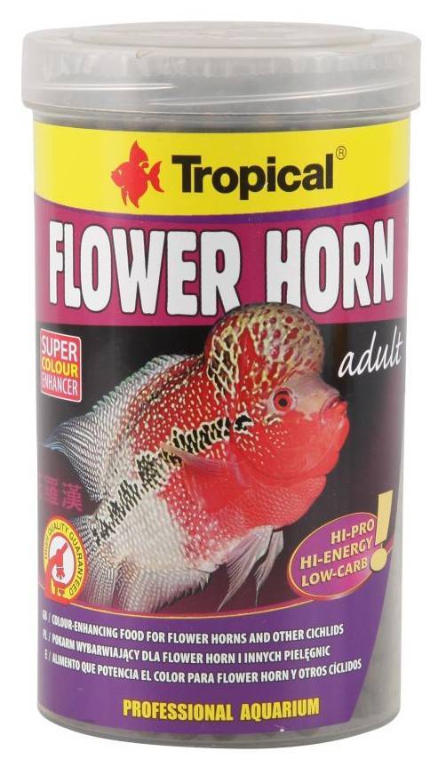 ΤΡΟΦΗ ΨΑΡΙΩΝ TROPICAL FLOWER HORN ADULT 190GR TROPICAL