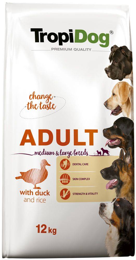 ΤΡΟΦΗ ΣΚΥΛΟΥ TROPIDOG PREMIUM ADULT MEDIUM-LARGE BREEDS ΠΑΠΙΑ - ΡΥΖΙ 12KG TROPIDOG