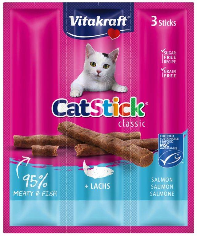VITAKRAFT ΛΙΧΟΥΔΙΕΣ ΓΑΤΑΣ VITAKRAFT CAT STICK ΣΟΛΟΜΟΣ - ΠΕΣΤΡΟΦΑ 3ΤΜΧ