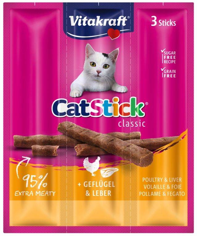 ΛΙΧΟΥΔΙΕΣ ΓΑΤΑΣ VITAKRAFT CAT STICK ΠΟΥΛΕΡΙΚΑ - ΣΥΚΩΤΙ 3ΤΜΧ