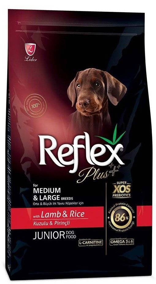 ΤΡΟΦΗ REFLEX PLUS MEDIUM/LARGE BREEDS JUNIOR ΑΡΝΙ 15KG REFLEX PLUS