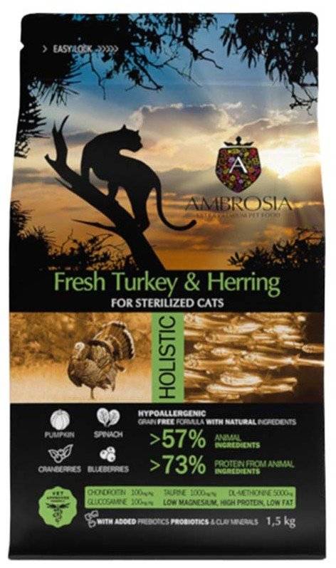 AMBROSIA ΤΡΟΦΗ AMBROSIA GRAIN FREE ADULT LIGHT STERILIZED ΓΑΛΟΠΟΥΛΑ - ΡΕΓΓΑ 1.5KG