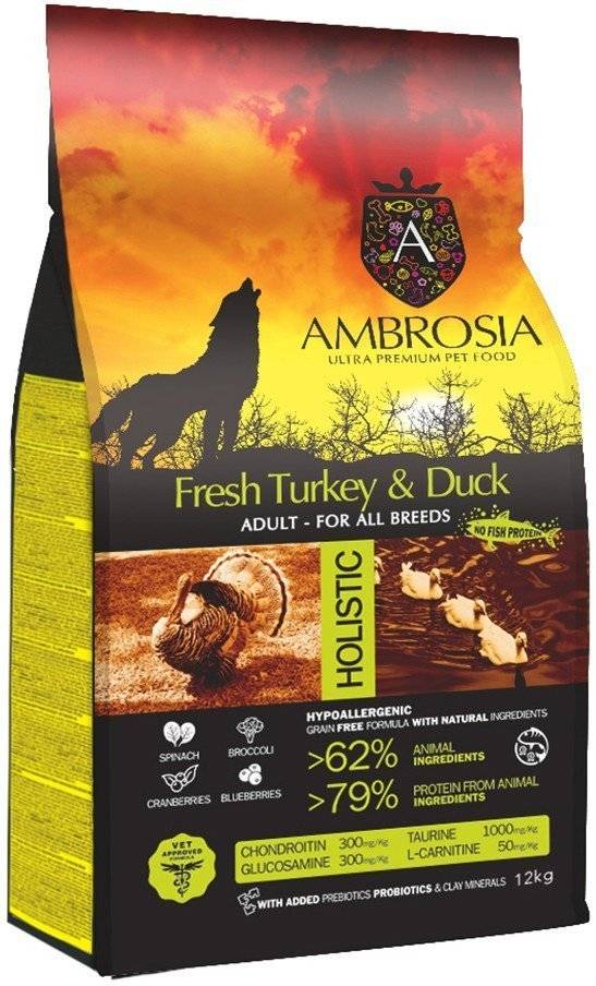 ΤΡΟΦΗ ΣΚΥΛΟΥ AMBROSIA GRAIN FREE ADULT FRESH ΓΑΛΟΠΟΥΛΑ - ΠΑΠΙΑ 12KG