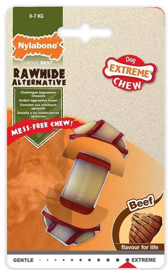 NYLABONE NYLABONE RAWHIDE KNOT BONE BEEF L