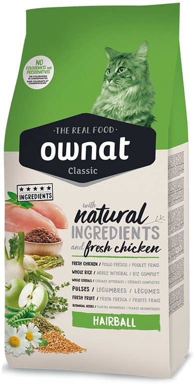 OWNAT ΤΡΟΦΗ ΓΑΤΑΣ OWNAT CLASSIC HAIRBALL 1.5KG