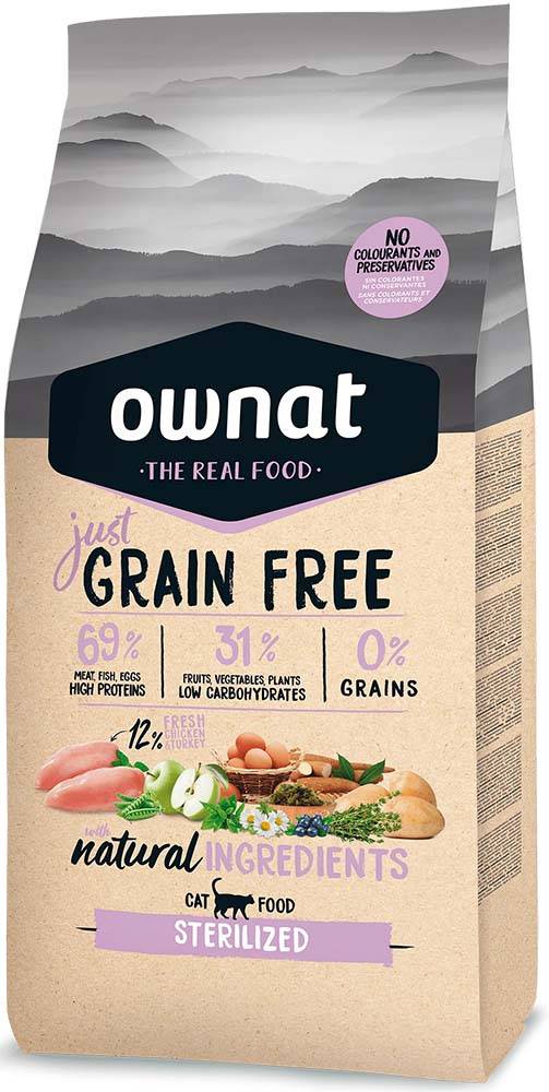 OWNAT ΤΡΟΦΗ ΓΑΤΑΣ OWNAT STERILIZED GRAIN FREE (8KG)