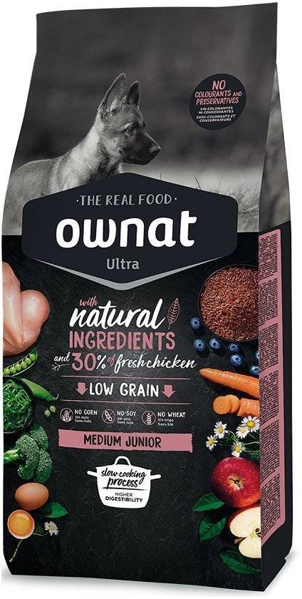 ΤΡΟΦΗ ΣΚΥΛΟΥ OWNAT ULTRA MEDIUM JUNIOR 1KG OWNAT