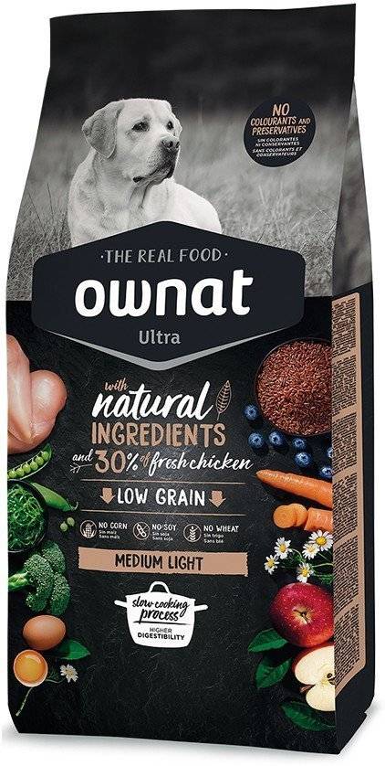 ΤΡΟΦΗ ΣΚΥΛΟΥ OWNAT ULTRA MEDIUM ADULT LIGHT 14KG OWNAT