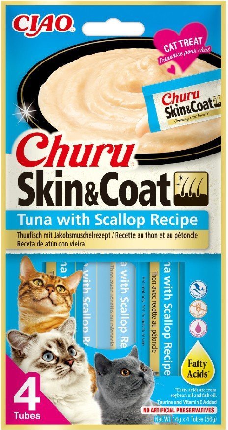 INABA ΛΙΧΟΥΔΙΕΣ CHURU CAT SKIN - COAT ΤΟΝΟΣ - ΧΤΕΝΙΑ 56GR