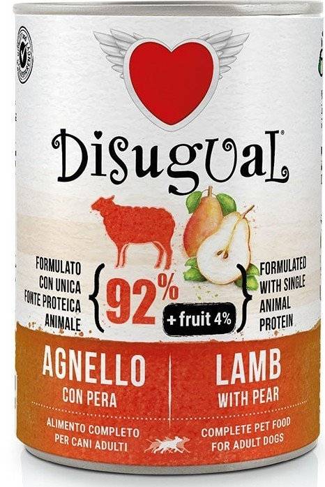 ΚΟΝΣΕΡΒΑ ΣΚΥΛΟΥ DISUGUAL FRUIT ΜΕ ΑΡΝΙ - ΑΧΛΑΔΙ 400GR