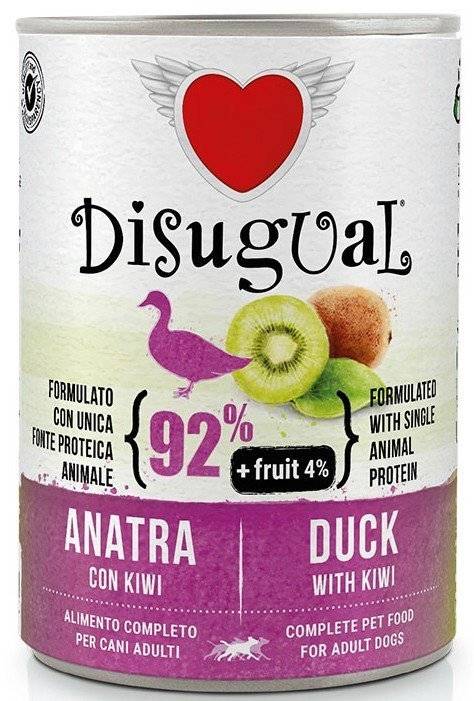 DISUGUAL ΚΟΝΣΕΡΒΑ ΣΚΥΛΟΥ DISUGUAL FRUIT ΜΕ ΠΑΠΙΑ - ΑΚΤΙΝΙΔΙΟ 400GR