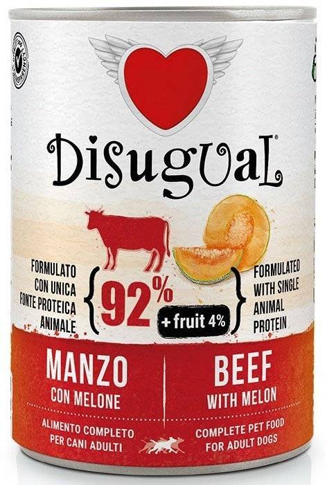 DISUGUAL ΚΟΝΣΕΡΒΑ ΣΚΥΛΟΥ DISUGUAL FRUIT ΜΕ ΒΟΔΙΝΟ - ΠΕΠΟΝΙ 400GR