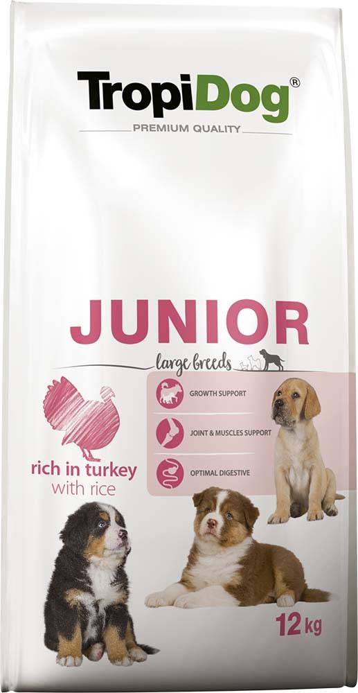 ΤΡΟΦΗ ΣΚΥΛΟΥ TROPIDOG PREMIUM JUNIOR LARGE BREED ΓΑΛΟΠΟΥΛΑ - ΡΥΖΙ 12KG