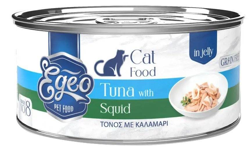 ΚΟΝΣΕΡΒΑ ΓΑΤΑΣ EGEO ΤΟΝΟΣ ΜΕ ΚΑΛΑΜΑΡΙ ΣΕ ΖΕΛΕ 85GR