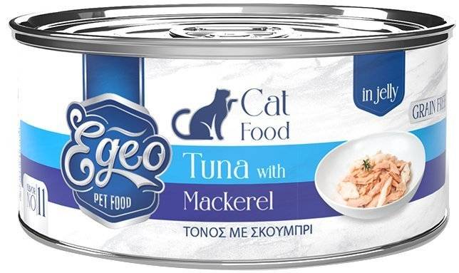 EGEO ΚΟΝΣΕΡΒΑ ΓΑΤΑΣ EGEO ΤΟΝΟΣ ΜΕ ΣΚΟΥΜΠΡΙ ΣΕ ΖΕΛΕ 85GR