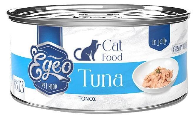 ΚΟΝΣΕΡΒΑ ΓΑΤΑΣ EGEO ΤΟΝΟΣ ΣΕ ΖΕΛΕ 85GR EGEO