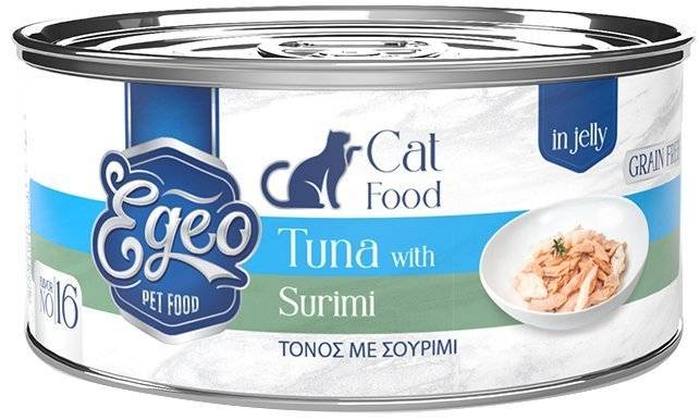 ΚΟΝΣΕΡΒΑ ΓΑΤΑΣ EGEO ΤΟΝΟΣ ΜΕ ΣΟΥΡΙΜΙ ΣΕ ΖΕΛΕ 85GR