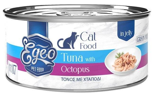 ΚΟΝΣΕΡΒΑ ΓΑΤΑΣ EGEO ΤΟΝΟΣ ΜΕ ΧΤΑΠΟΔΙ ΣΕ ΖΕΛΕ 85GR