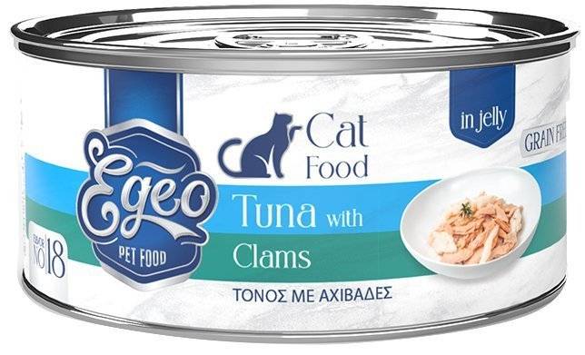 ΚΟΝΣΕΡΒΑ ΓΑΤΑΣ EGEO ΤΟΝΟΣ ΜΕ ΑΧΙΒΑΔΕΣ ΣΕ ΖΕΛΕ 85GR EGEO