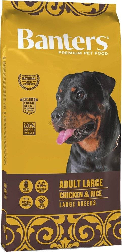 BANTERS ΤΡΟΦΗ ΣΚΥΛΟΥ BANTERS ADULT LARGE BREED ΚΟΤΟΠΟΥΛΟ - ΡΥΖΙ 15KG