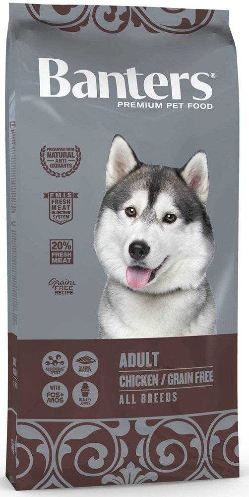 BANTERS ΤΡΟΦΗ ΣΚΥΛΟΥ BANTERS ADULT ALL BREEDS GRAIN FREE ΚΟΤΟΠΟΥΛΟ - ΠΑΤΑΤΑ 15KG