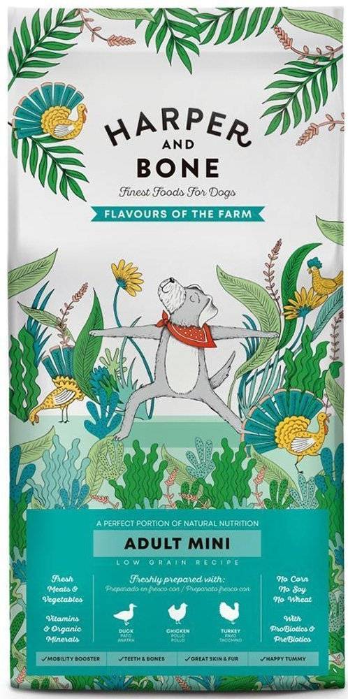 ΤΡΟΦΗ ΣΚΥΛΟΥ HARPER - BONE ADULT MINI FLAVOURS OF THE FARM ΠΑΠΙΑ-ΚΟΤΟΠΟΥΛΟ - ΓΑΛΟΠΟΥΛΑ 2KG HARPER - BONE