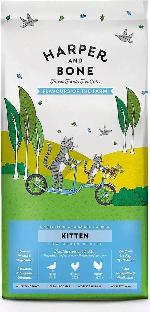 HARPER - BONE ΤΡΟΦΗ ΓΑΤΑΣ HARPER - BONE KITTEN FLAVOURS OF THE FARM ΠΑΠΙΑ-ΚΟΤΟΠΟΥΛΟ - ΓΑΛΟΠΟΥΛΑ 2KG