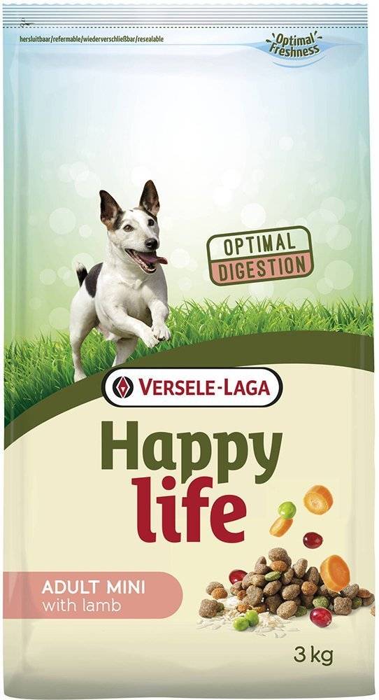 ΤΡΟΦΗ ΣΚΥΛΟΥ HAPPY LIFE MINI ADULT ΑΡΝΙ 3KG