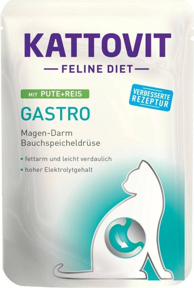 ΦΑΚΕΛΑΚΙ ΓΑΤΑΣ KATTOVIT GASTRO ΓΑΛΟΠΟΥΛΑ - ΡΥΖΙ 85GR