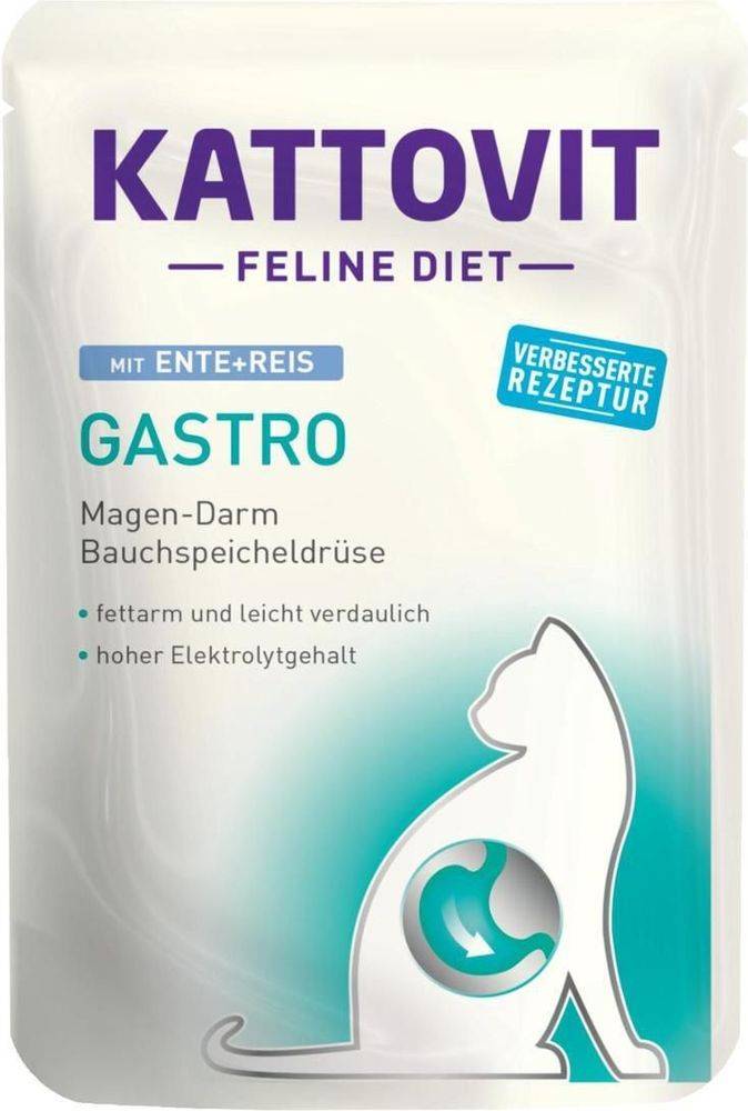 KATTOVIT ΦΑΚΕΛΑΚΙ ΓΑΤΑΣ KATTOVIT GASTRO ΠΑΠΙΑ - ΡΥΖΙ 85GR