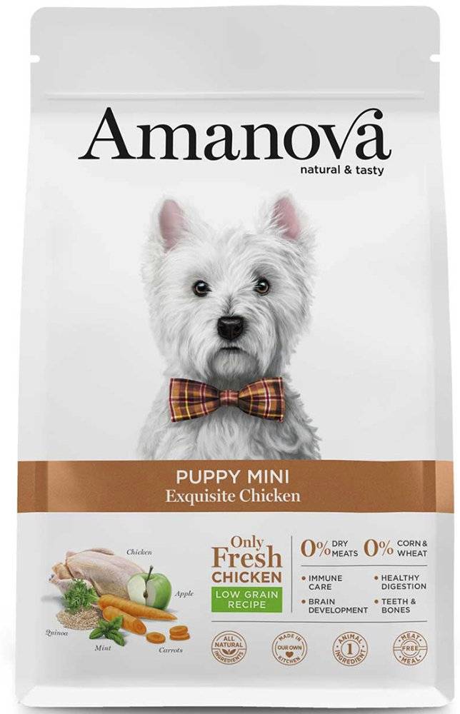 ΤΡΟΦΗ ΣΚΥΛΟΥ AMANOVA PUPPY MINI EXQUISITE ΚΟΤΟΠΟΥΛΟ 2KG AMANOVA