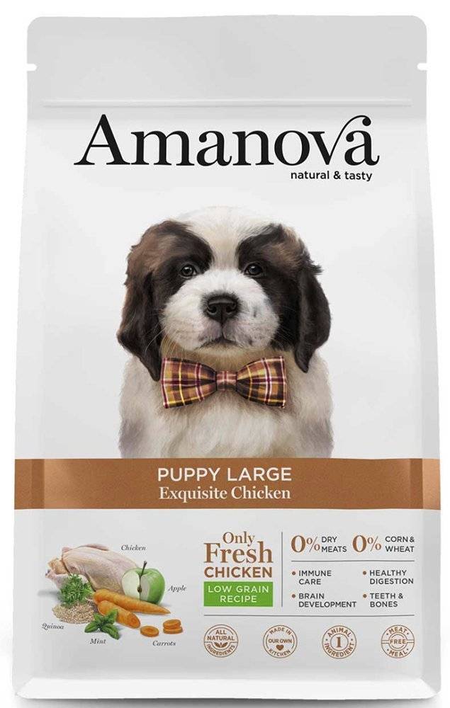 ΤΡΟΦΗ ΣΚΥΛΟΥ AMANOVA PUPPY LARGE EXQUISITE ΚΟΤΟΠΟΥΛΟ 12KG AMANOVA
