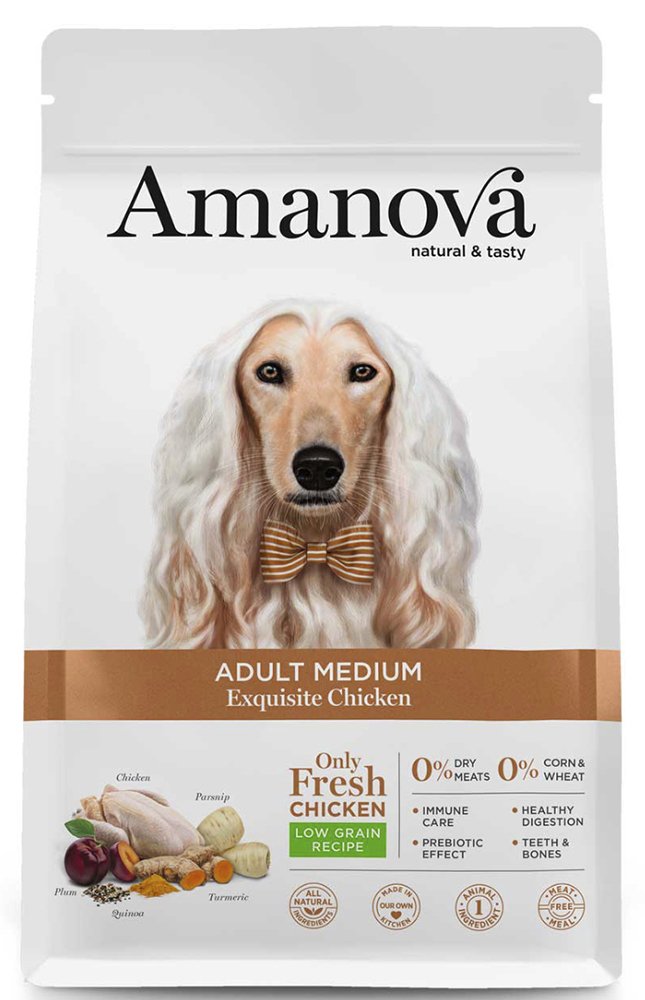AMANOVA ΤΡΟΦΗ ΣΚΥΛΟΥ AMANOVA ADULT MEDIUM EXQUISITE ΚΟΤΟΠΟΥΛΟ 12KG