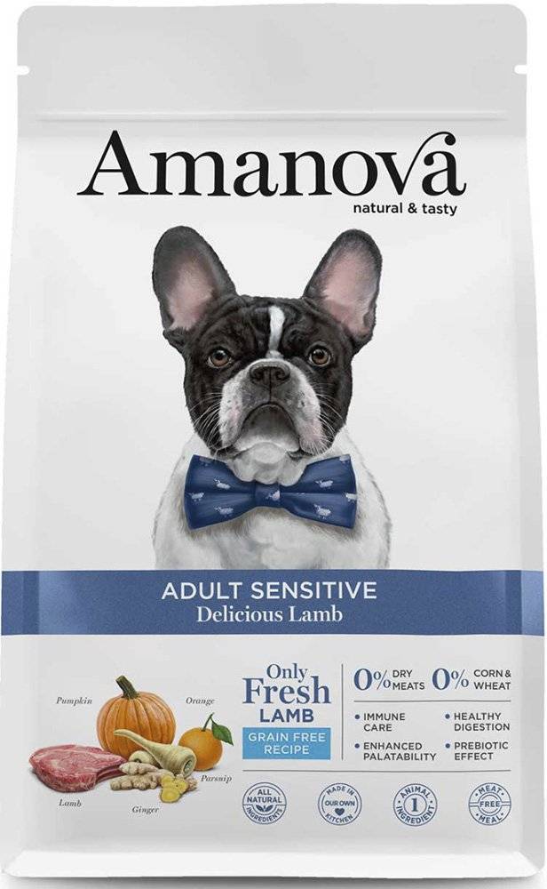 ΤΡΟΦΗ ΣΚΥΛΟΥ AMANOVA ADULT SENSITIVE DELICIOUS ΑΡΝΙ 2KG AMANOVA