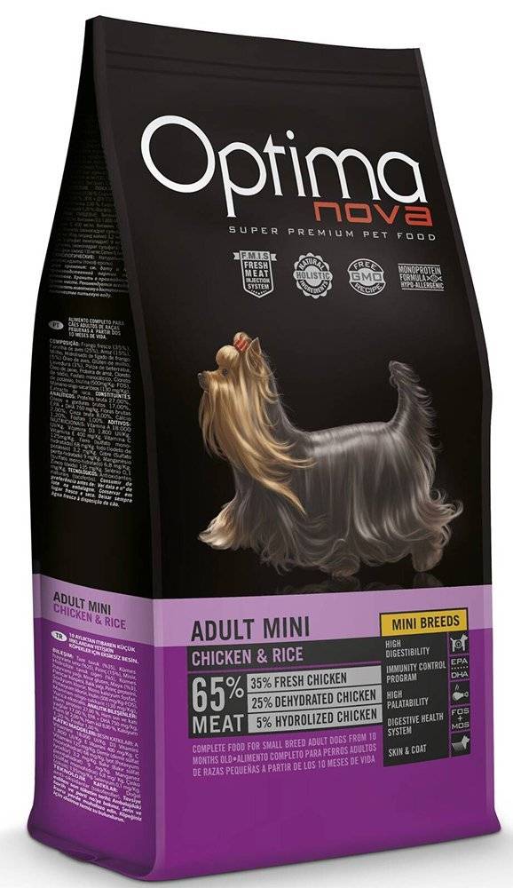 ΤΡΟΦΗ ΣΚΥΛΟΥ OPTIMANOVA ADULT MINI ΚΟΤΟΠΟΥΛΟ - ΡΥΖΙ 12KG