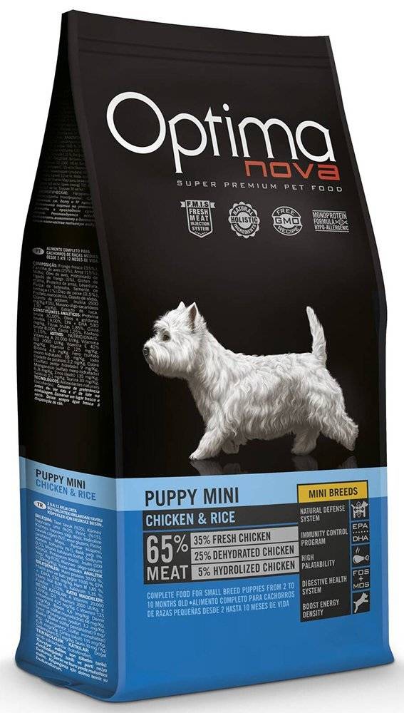 ΤΡΟΦΗ ΣΚΥΛΟΥ OPTIMANOVA PUPPY MINI ΚΟΤΟΠΟΥΛΟ - ΡΥΖΙ 2KG OPTIMANOVA